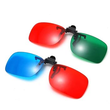 Красные синие Зеленые 3D-очки в черной оправе для объемных анаглифов, телевизионные очки для 3D-фильмов