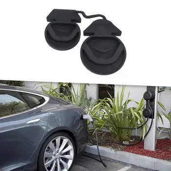 Защитная крышка зарядного порта с украшением в едином стиле Водонепроницаемый пылезащитный чехол для аксессуаров Tesla Model Y Model 3