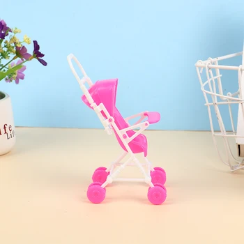 Имитация Мини-розовой тележки длиной 1 шт 15 см Детская Маленькая коляска Коляска Мебельные Аксессуары для кукол Игрушки 