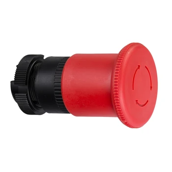 Головка ZA2BS844 для кнопки аварийного выключения, Harmony XAC, красный гриб 40 мм, защелкивающийся поворот для разблокировки, без опознавательных знаков