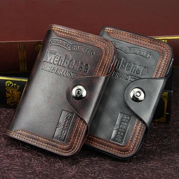 Новый мужской кошелек, кожаный клатч с магнитной застежкой, фирменный трехслойный кошелек с отделениями, мужской кошелек для денег, портмоне для монет
