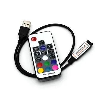 USB-радиочастотный контроллер, 17-клавишный RF-контроллер, Светодиодный цветной контроллер, контроллер фонового освещения телевизора.