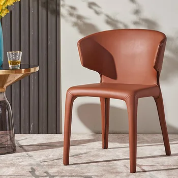 Современные дизайнерские обеденные стулья Nordic Luxury Leather Компьютерные Креативные Обеденные стулья для кухни и гостиной Cadeiras Мебель для дома
