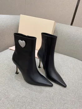 Женская обувь Ботильоны со стразами в виде сердца Логотип бренда Vipol 9992309052113
