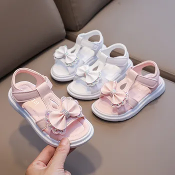 сандалии для девочек sandalias 2023 Летние детские нескользящие сандалии принцессы Милые студенческие легкие повседневные туфли на мягкой подошве