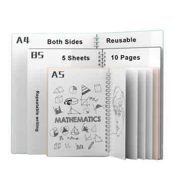 Портативный офисный блокнот формата А5 с водонепроницаемыми двусторонними страницами многоразового использования, планировщик, маркеры сухого стирания для записной доски.