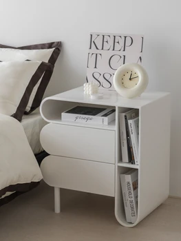 Белая прикроватная тумбочка в скандинавском стиле, современный небольшой шкаф для хранения в роскошной гостиной, диван, приставной столик, тумбочки, мебель