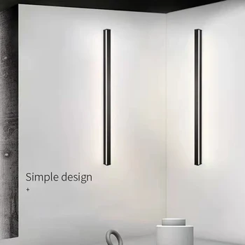 Современный длинный светодиодный настенный светильник с полосой 50 см, бра в скандинавском стиле, настенный светильник для украшения стен спальни в коридоре