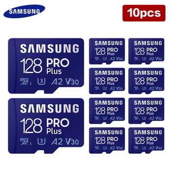 10 шт./лот 100% Оригинальная Карта памяти Samsung PRO Plus Micro SD Card 128 ГБ Скорость чтения до 160 МБ/с Class 10 U3 A2 V30 TF Карта