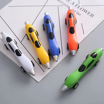 Креативная нейтральная ручка с мультяшным автомобилем шести цветов, шариковая ручка, студенческая игрушечная ручка, классная награда, многоцветный выбор, доступный оптом