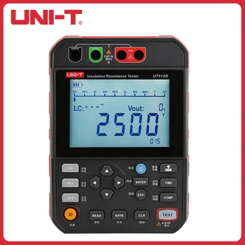 UNI-T UT512D 2500 В Тестер Сопротивления Изоляции Высоковольтный ЖК-Дисплей С Подсветкой Цифровой Мегаомметр 999 Комплектов Хранения Данных