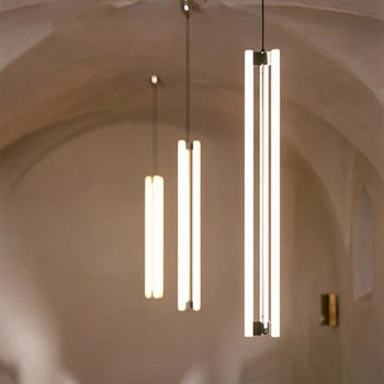 Постмодернистский светодиодный подвесной светильник Дизайнерский Подвесной светильник с длинным вкладышем Для спальни, столовой, домашнего декора, комнатной лампы