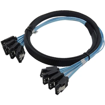 Кабель SAS, кабель Sata, высокая скорость 6 Гбит/с, 4 порта /комплект, высокое качество для сервера 0,5 метра