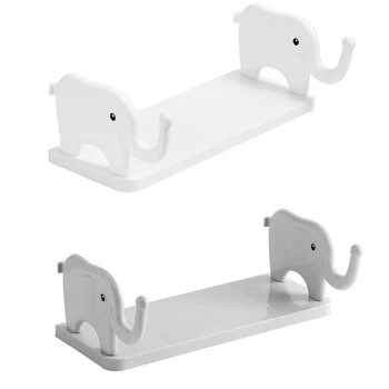 Стойка для хранения крючков в виде слона Простая полка для ванной Комнаты Кухонная стойка для хранения A0KF