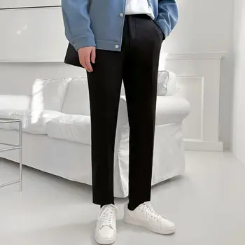 2023 Повседневные брюки Мужские стрейчевые деловые прямые брюки длиной до щиколоток Мужская офисная одежда Дышащие Классические брюки N27