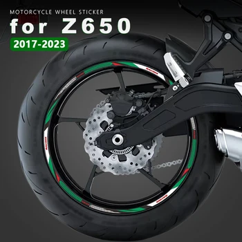 Наклейка на колесо мотоцикла, водонепроницаемая наклейка на обод в полоску для Kawasaki Z650 2023 Аксессуары Z 650 2017-2022 2018 2019 2020 2021