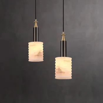 Подвесные светильники Nordic Marble Lustre, полностью медные, с одной головкой, Подвесной светильник для ресторана, современное креативное роскошное освещение