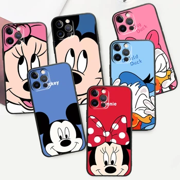 Чехол для телефона Mickey Minnie Couple для Apple iPhone 15 14 13 12 Mini 11 XS Pro Max X XR 8 7 6 Plus SE Funda Черный чехол