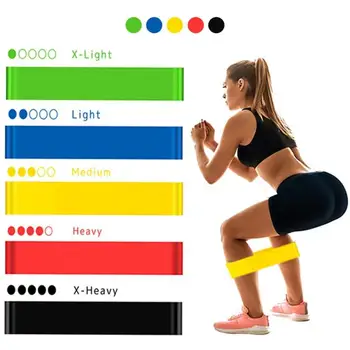 Интенсивность пятицветных полос сопротивления Стройные Ягодицы Растяжимые ноги Используемые товары для фитнеса для похудения Ремешок для йоги
