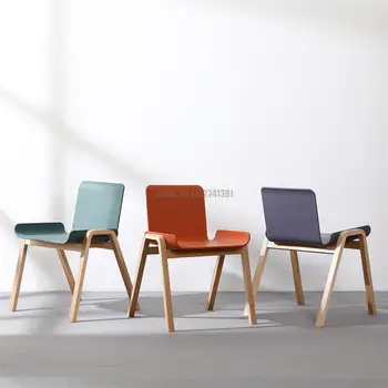 Роскошный обеденный стул Nordic Light, Домашний стол в индустриальном стиле, Черный стул из массива Дерева, Простой Современный стул с пластиковой спинкой