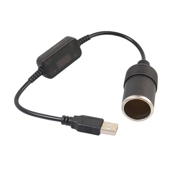 Кабель питания видеомагнитофона от USB к основанию прикуривателя Кабель адаптера питания с усилением от USB от 5 В до 12 В