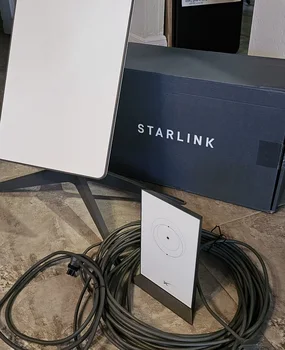ОРИГИНАЛЬНАЯ Прямоугольная тарелка Starlink Satellite Internet Kit V2 с маршрутизатором и ПЕРЕХОДНИКОМ для ТРУБ