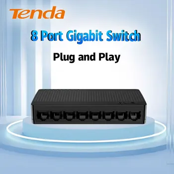 Сетевые коммутаторы Tenda SG108 с 8 портами Гигабитный Настольный коммутатор 10/100/1000 Мбит/с Порт RJ45 Коммутатор SOHO с коммутационной способностью 1,6 Гбит/с