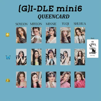 KPOP (G)I-DLE Queencard Для предварительного заказа Подарочных фотокарточек MiYeon YuQi SoYeon с двусторонней яркой пленкой, открыток LOMO, коллекций поклонников gidle
