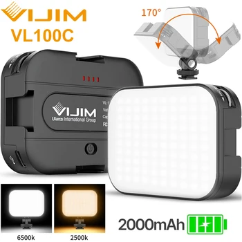 VIJIM Ulanzi VL100C LED Video Light 3200 K-6500 K 170 ° Регулируемая Шаровая Головка Холодный Башмак Видеоблог Заполнение Батареи 2000 мАч Камера Свет Лампы