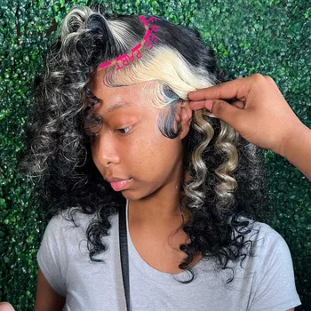 13x6 HD Кружевной Фронтальный парик, 613 Кружевных Фронтальных париков, Бесклеевые Светлые Вьющиеся парики из человеческих волос для чернокожих женщин, Бразильские