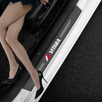 4ШТ наклейки на порог двери автомобиля из углеродного волокна для автомобильных аксессуаров Suzuki SWIFT Vitara