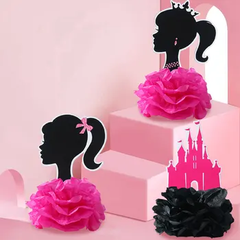 Одноразовая посуда на первый день рождения для девочек, тарелка с розовым цветком, Салфетки, чашка для душа ребенка, принадлежности для вечеринки по случаю дня рождения девочки 1 года