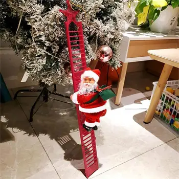 Электрическая лестница для лазания Музыка Санта Клаус Рождественский орнамент Украшение для дома Рождественская елка Подвесной декор Подарок на Новый год