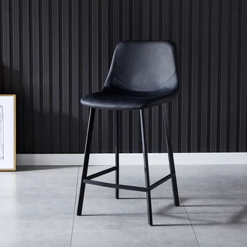 Черные Современные обеденные стулья из скандинавской кожи, Гостиничная кухня, стулья для гостиной, Уличные барные стулья, мебель Sillas Para Comedor