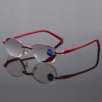 Режущие Очки Для Чтения В Оправе При Пресбиопии Женщины Мужчины Овальная Оправа Без Сверхлегкой Анти-Синей Подсветки Компьютерные Очки +1 +1.5 +2 +2.5