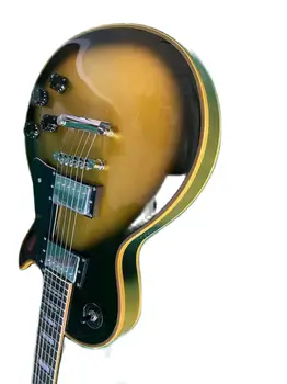 Классическая гитара с желто-черным градиентом, серебряные аксессуары, гриф из розового дерева, инкрустированный раковиной, гитара-бестселлер