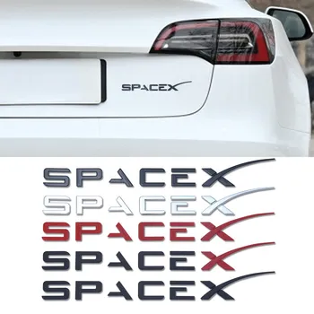 3D Буквы ABS ПРОБЕЛ X Эмблема заднего багажника Багажник Значок Автомобильная наклейка Наклейки для Tesla SpaceX Модель 3 X S Y Аксессуары для стайлинга автомобилей