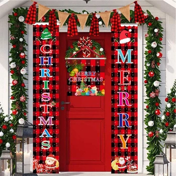2023 Рождественское украшение двери, Веселый Рождественский Баннер, Декор для дома, Подвесное Рождественское украшение Navidad, Подарок на Новый Год