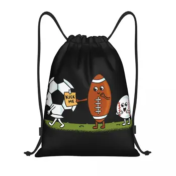 Изготовленный на Заказ Футбольный Мешок Kick Me Drawstring Bag для Покупок Рюкзаки для Йоги Женские Мужские Спортивные Сумки Для Спортзала