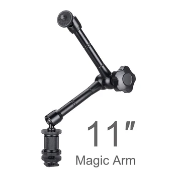 11-дюймовый Металлический регулируемый шарнирный зажим Magic Arm Super Clamp для вспышки ЖК-монитора, светодиодной видеосвязи, аксессуаров для зеркальных фотокамер DSLR