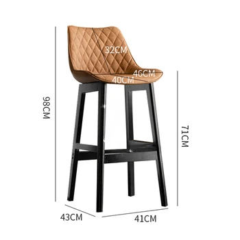 Легкие роскошные барные стулья, барная мебель, простой барный стул из массива дерева, стойка регистрации в пабе, барный стол, стул Nordic Home С высокими ножками, барный стул