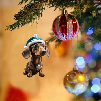 Милая Собачка, автомобиль, Подвесная домашняя Рождественская елка, подвеска, украшение для дома, украшение для рюкзака, Рождественский подарок в виде белого слона