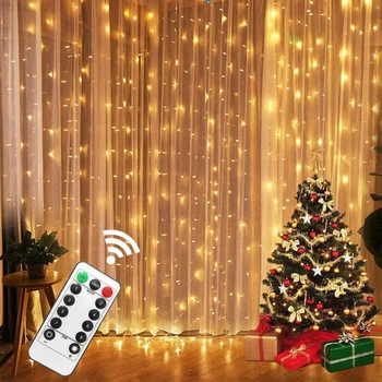 6x3 м светодиодные сказочные гирлянды, занавеска, гирлянда, USB-гирлянда с дистанционным управлением, Рождественское украшение для дома, Новогодняя лампа, праздничное украшение