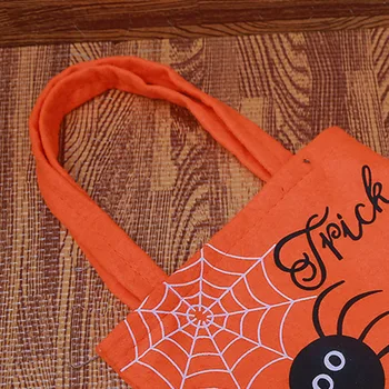 Сумка для переноски с принтом в виде паука и тыквы из нетканого материала премиум-качества, прочная сумка для наполнения различными подарками