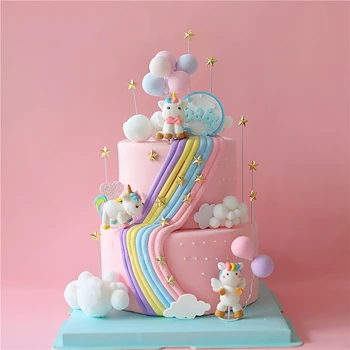 Декор для торта с единорогом, декор для вечеринки в честь Дня рождения Единорога, декор для душа для мальчиков и девочек, подарки на День рождения Unicornio