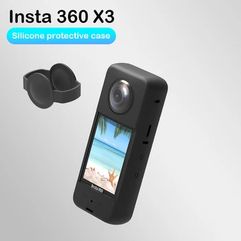 Для Insta 360 X3 силиконовый чехол с крышкой для объектива, полностью защитный из мягкого кремния, уникальный дизайн аксессуаров для экшн-камеры Insta360
