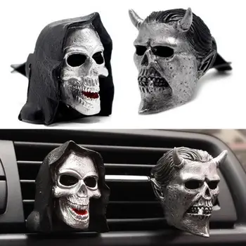 Креативные автомобильные освежители воздуха для ароматерапии, клипсы Evil Skull Ghost с диффузором эфирного масла для уникальных аксессуаров интерьера