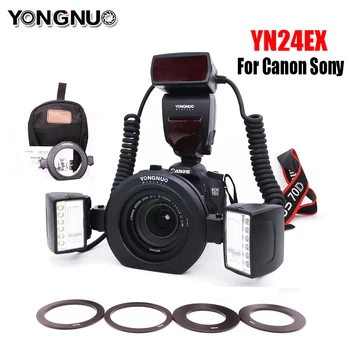 Кольцевая Вспышка для Макросъемки Yongnuo YN24EX YN24EX II EX E-TTL Speedlite 5600K Для камеры Canon Sony 1Dx 5D3 6D 7D 70D 80D A6000 a6300