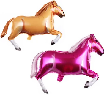 33-дюймовые воздушные шары для вечеринки с коричневой лошадью, 1 шт., тема животных, большие надувные игрушки с розовой лошадью, воздушные шары на День рождения, принадлежности для вечеринки по случаю Дня рождения