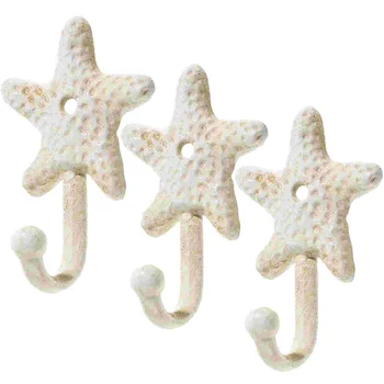 Декоративные украшения для помещений в форме Морской звезды, Вешалки с одним зубцом, Крючки, Настенные украшения в морском стиле